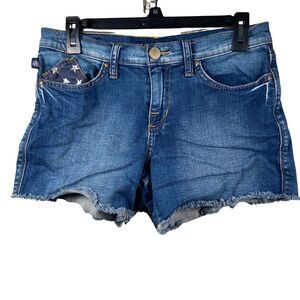 Rock & Republic Women's Blue American Flag Denim Cut-Off Shorts Size 6